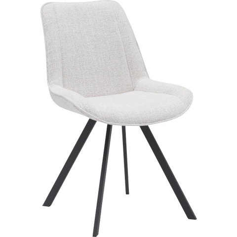 Giga Meubel - Eetkamerstoel Beige - Metaal|Stof - Mika - Set van 2