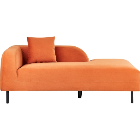 Beliani - LE CRAU - Chaise longue - Oranje - Linkerzijde - Fluweel