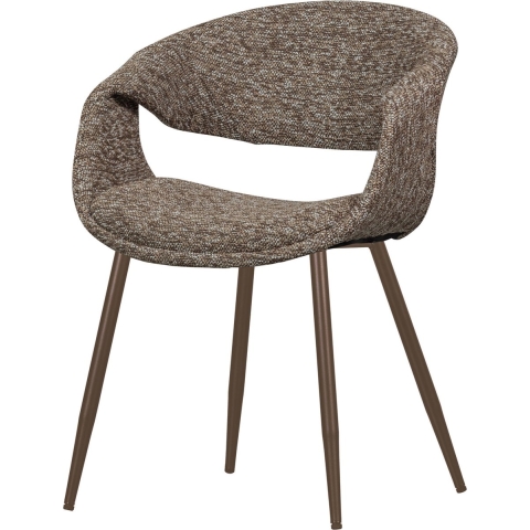 WOOOD Yossi Eetkamerstoelen Metalen Koper Poot - Bruin - Set van 2