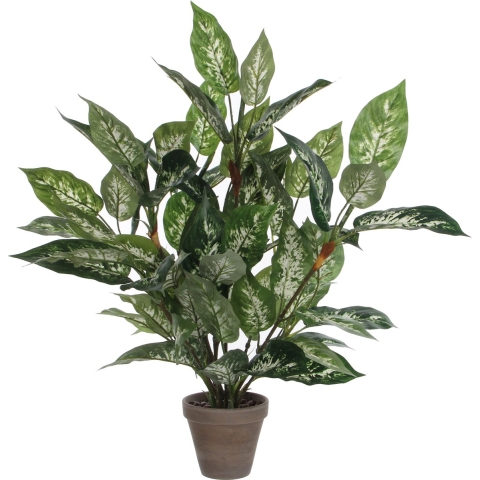 Mica Decorations groene Dieffenbachia kunstplant - 70 cm - in pot - Kunstplanten/nepplanten -