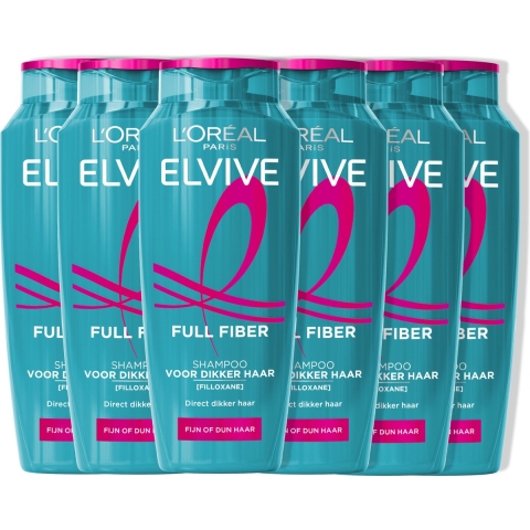 6x L'Oréal Elvive Full Fiber Shampoo 250 ml