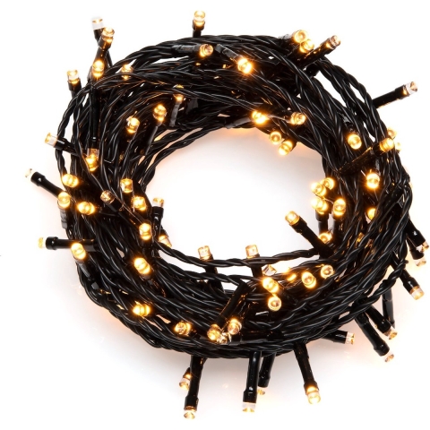 Konstsmide 3641-810 Micro-lichtketting Buiten Energielabel: F (A - G) werkt op het lichtnet Aantal lampen 160 LED Barnsteen Verlichte lengte: 12.72 m