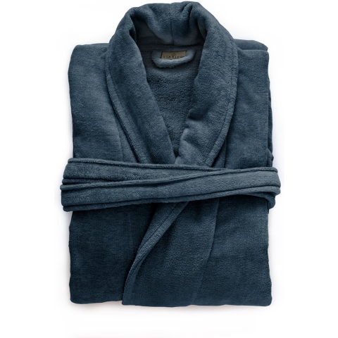 LINNICK Pure Badjas Velours ocean blue XL