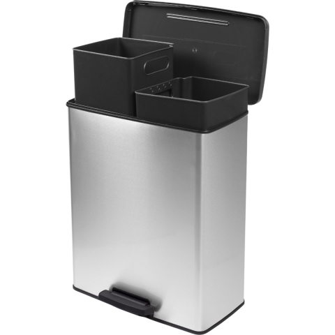 Curver Pedaalemmer Deco duo 26+26 L zilverkleurig
