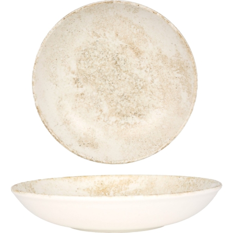 Bonna Diep bord - Nacrous - Porselein - 25 cm (1300cc) - set van 6