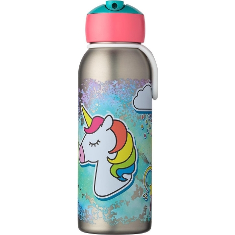 Isoleerfles flip-up Campus 350 ml - Unicorn