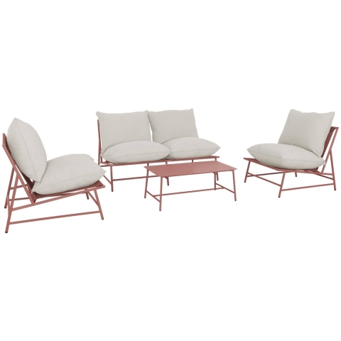 sweeek - Tuinset van staal en textileen voor 4 personen