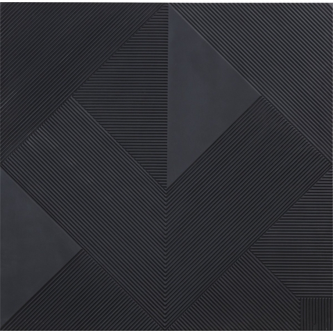 PTMD Belinda Black MDF angular carved wallpanel matt L