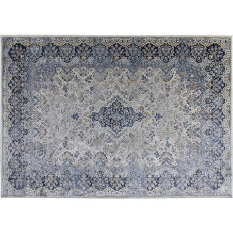 Vloerkleed Vince - Blauw - Viscose - 200x0x290cm (BxHxD)