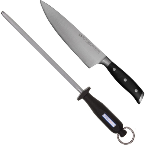 Diamant Sabatier Integra koksmes 20cm + aanzetstaal 23cm - RVS|POM