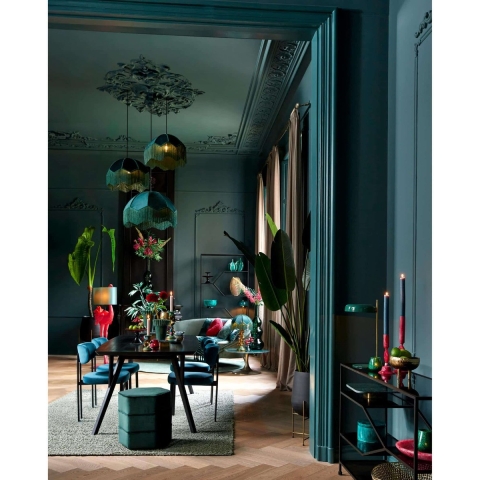 Light & Living Light&living Hanglamp Ø50x38 cm MALACIA velvet groen