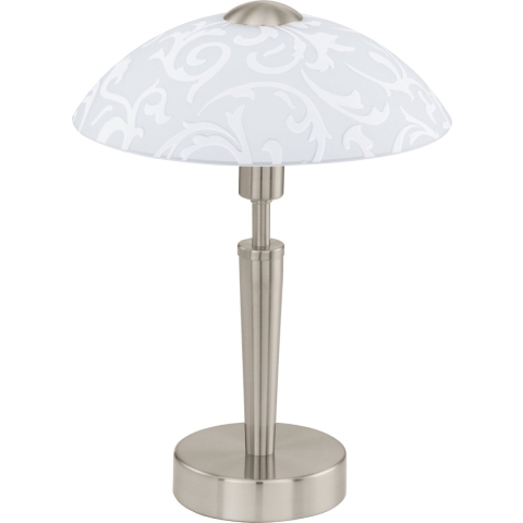 EGLO Solo - Tafellamp - 1 Lichts - Ø26,5cm - Nikkel-Mat - Wit