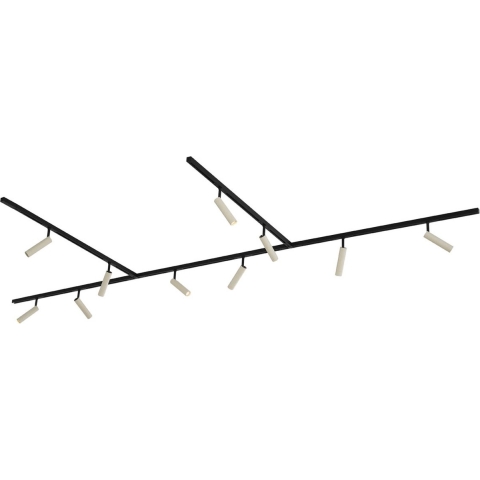 QAZQA Modern railsysteem met 10 spots beige met zwart 1-fase -