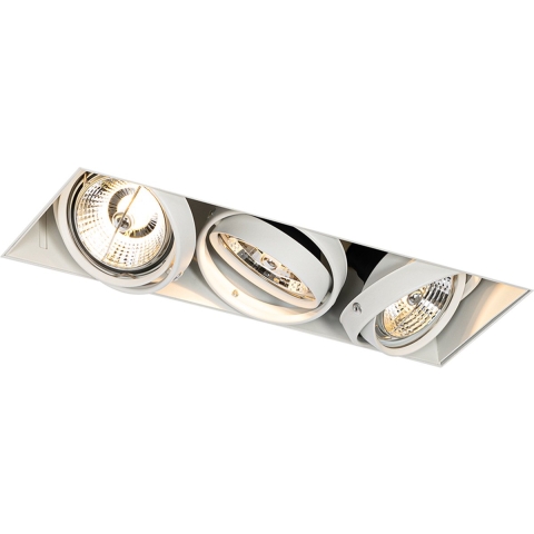 QAZQA Inbouwspot wit GU10 AR70 trimless 3-lichts - Oneon