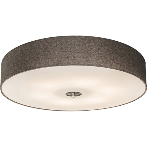 QAZQA Smart plafondlamp taupe 70 cm incl. 6 Wifi A60 - Drum Jute