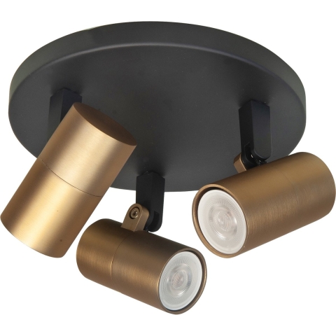 Highlight Spot Piccolo Zwart-Goud GU10 mini 35mm 3-Lichts Ø 17cm