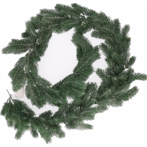 Set van 2x stuks groene dennentakken dennenslinger Kerstslinger 180 cm -