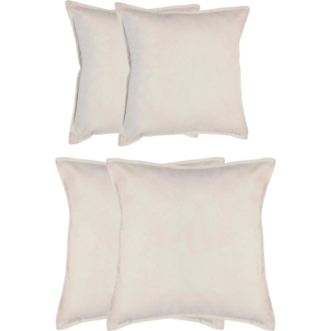 Bank/sierkussens huiskamer Sophia - set 4x stuks - Ivoor wit - polyester - met rits - In 2 formaten -