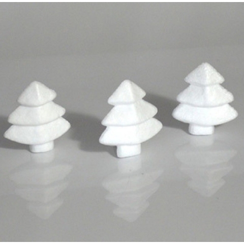 100x Hobby/DIY piepschuim kerstbomen 6 cm -