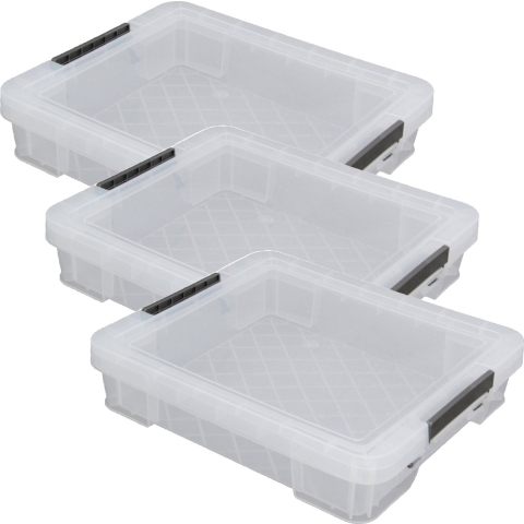Allstore Opbergbox - 4x stuks - 9 liter - Transparant - 43 x 36 x 8 cm -