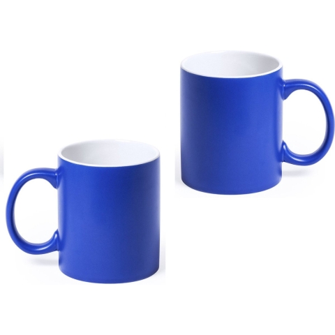 10x Drinkbekers/mokken blauw/wit 350 ml -