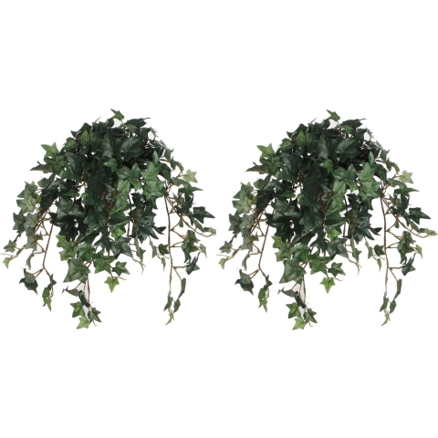 2x stuks hedera klimop kunstplanten groen in pot L45 x B25 x H25 cm -