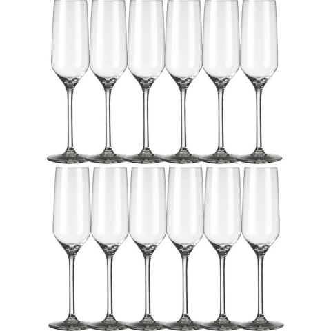 Champagneglazen/flutes Carre - 12x stuks - 220 ml - Champagne drinken - Champagneglazen van glas -