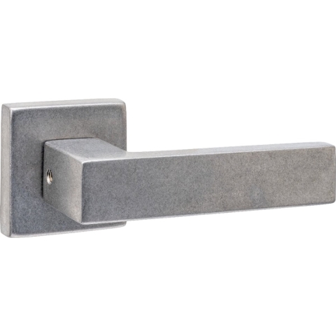 Intersteel Deurkruk Amsterdam met rozet massief verdekt 53x53x10mm met nokken rvs getrommeld