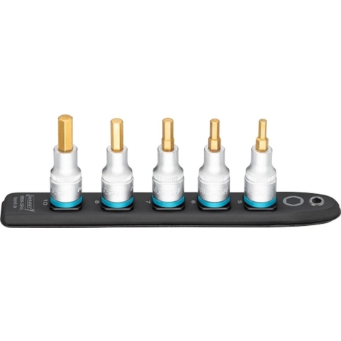 HAZET SmartRail · Flexibele kunststof opsteekstrip 986K-SR/5 · 1/2 inch (12,5 mm) vierkant hol · Binnen-zeskant-profiel · 5-delig · 5 · 6 · 7 · 8 · 10