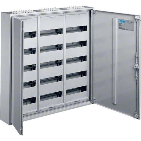 Hager FWB53S FWB53S Veldverdeler Opbouw (op product), Inbouw (in muur), Deels verzonken Aantal groepen: 180 Aantal rijen: 15 Inhoud: 1 stuk(s)