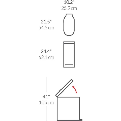 Simplehuman Slimline Pedaalemmer 45 Liter