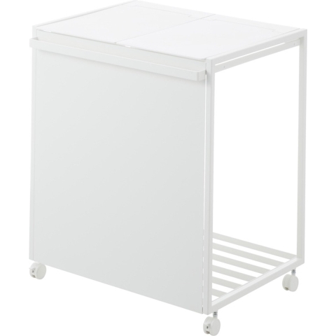 Yamazaki Afvalscheidingsprullenbak met wielen - 2 comp - Tower - Wit