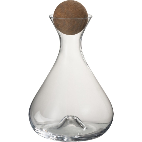 J-Line karaf + stop Kurk - decanteerkaraf - glas - transparant