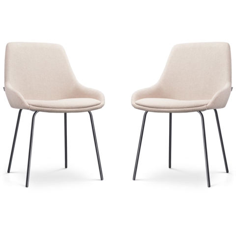 Nolon Nora-Isa Eetkamerstoelen Set van 2 - Beige - Zwart