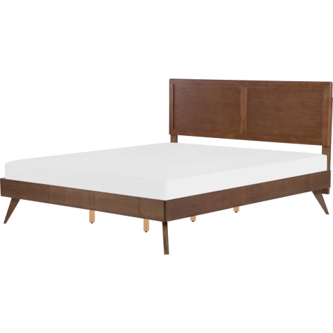Beliani-ISTRES -Tweepersoonsbed-Donkere houtkleur-180 x 200 cm-MDF
