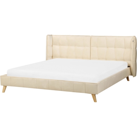 Beliani - SENLIS - Tweepersoonsbed - Beige - 180 x 200 cm - Fluweel