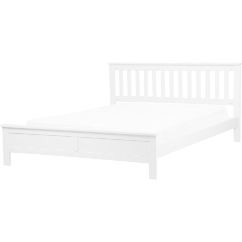 Beliani - MAYENNE - Tweepersoonsbed - Wit - 160 x 200 cm - Dennenhout