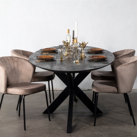 Giga Meubel - Eettafel Diamond Zwart Ovaal 160cm