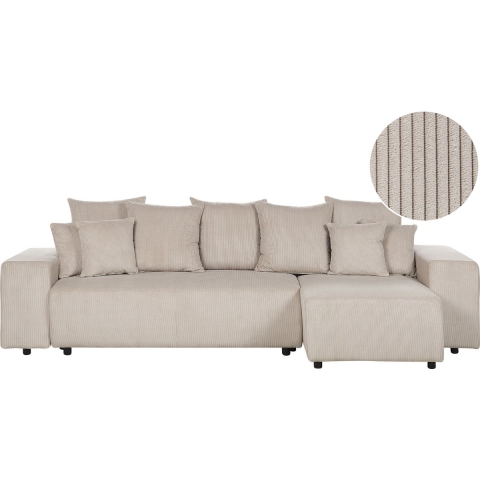 Beliani - LUSPA - Hoekbank - Taupe - Linkszijdig - Corduroy