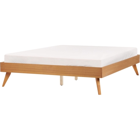 Beliani - BERRIC - Tweepersoonsbed - Lichthout - 140 x 200 cm - MDF