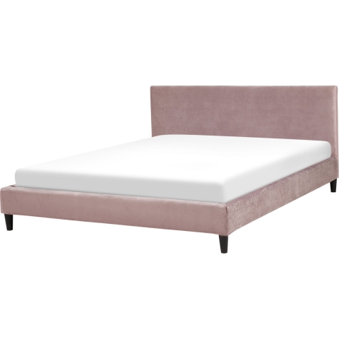 Beliani - FITOU - Tweepersoonsbed - Roze - 160 x 200 cm - Fluweel