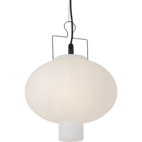 QAZQA Buiten hanglamp wit 35 cm met stekker IP44 - Pion