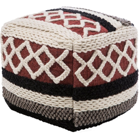 Beliani - SAGAR - Poef - Multicolor - 48 cm - Katoen