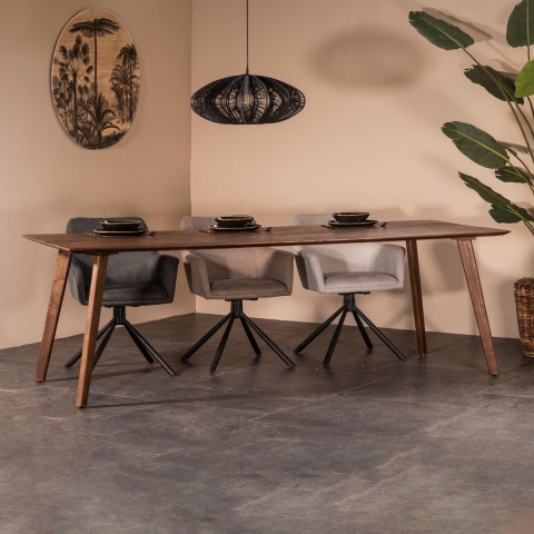 Giga Meubel - Eettafel 240cm Donkerbruin - Mangohout - Tafel Oslo
