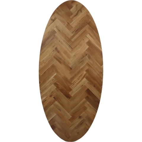 HSM - HSM Collection-Ovaal Tafelblad Fishbone-240x110x4-Naturel-Eiken