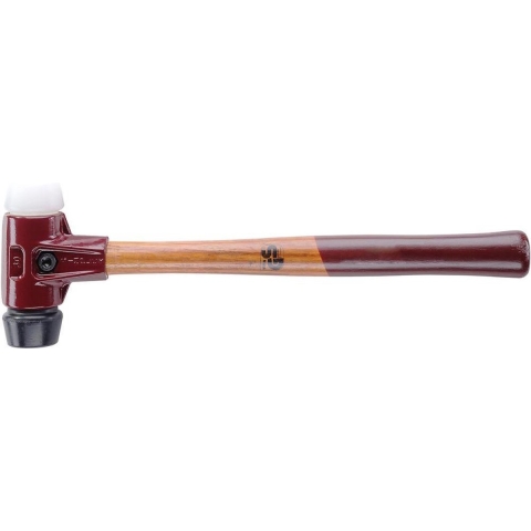 Halder Kunststofhamer | lengte 330 mm hoofd-d. 40 mm | middelhard/hard hout | rubber zwart/nylon wit | 1 stuk - 3028.040 3028.040