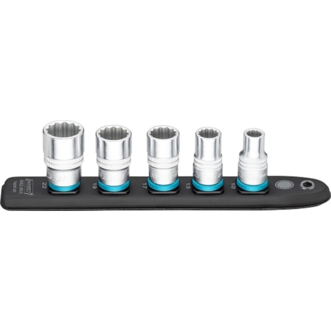 HAZET SmartRail · Flexibele kunststof opsteekstrip 900Z-SR/5 · 1/2 inch (12,5 mm) vierkant hol · Buitentwaalfkant tractieprofiel · 5-delig · 10 · 13 ·
