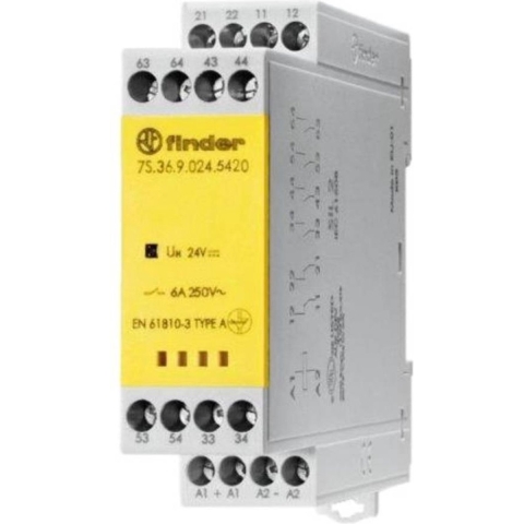 Finder 7S.36.9.024.5420 Relais Schakelstroom (max.): 6 A 2x NC, 4x NO 1 stuk(s)