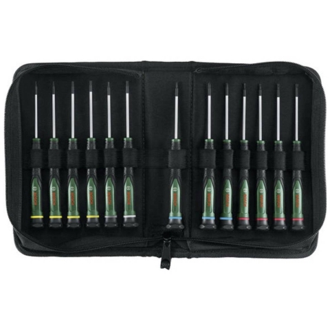 Bosch Groen Precision screwdriver set 13-piece (Precisieschroevendraaierset 60mm 13 stuks: SL1,5, SL2, SL2,5, SL3, PH000, PH00, PH0, TX5, TX6, TX8,