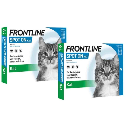 2x Frontline Spot On Anti Vlooien en Teken Druppels Kat vanaf 1 kg 6 pipetten